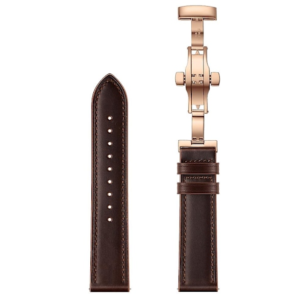 Mörkbrun Mörkbrun Dubbelfärgad Silikonrem 22mm