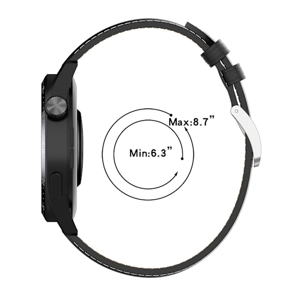 Mørkebrun Mørkebrun 22mm Ekte Lærreim Kompatibel med Huawei Watch Gt3 46mm