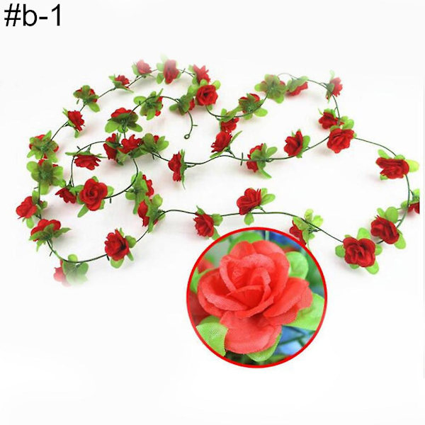 2,2 m Kunstige Fake Blomster Efeu Blad Ranke Bryllup Hængende Guirlande Plantedekoration #b-8