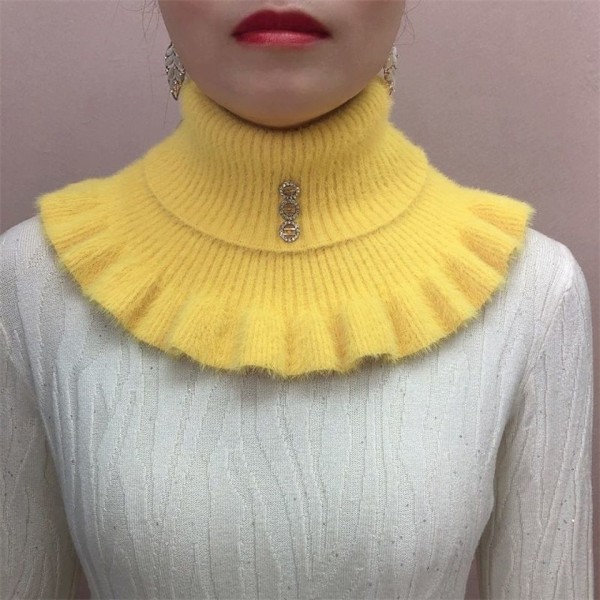 Dame falsk krage Skjerf Vinter Varm Hals Gaiter Cervical N Yellow