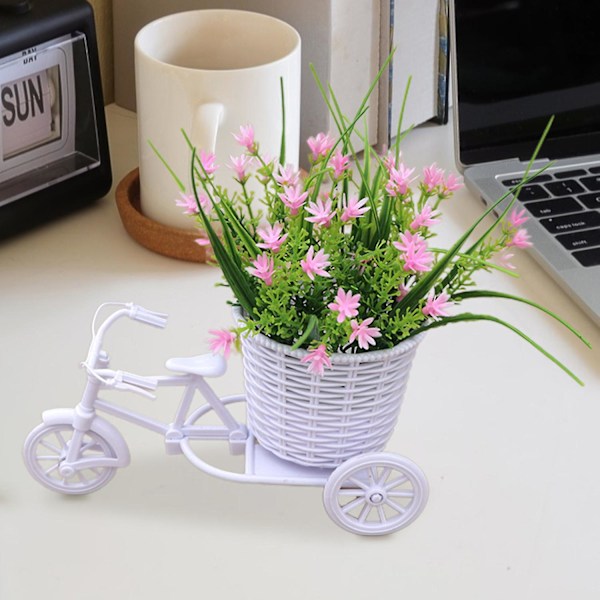1 Setin Simulaatio Kukka Kelluke DIY Koristeellinen Rattan Kolmipyörä Keinotekoinen Rikkokasvi Hääkoriste Champagne