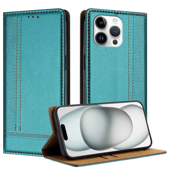 Etui til iPhone 14 Plus grønn magnetisk lommebok med kortholder