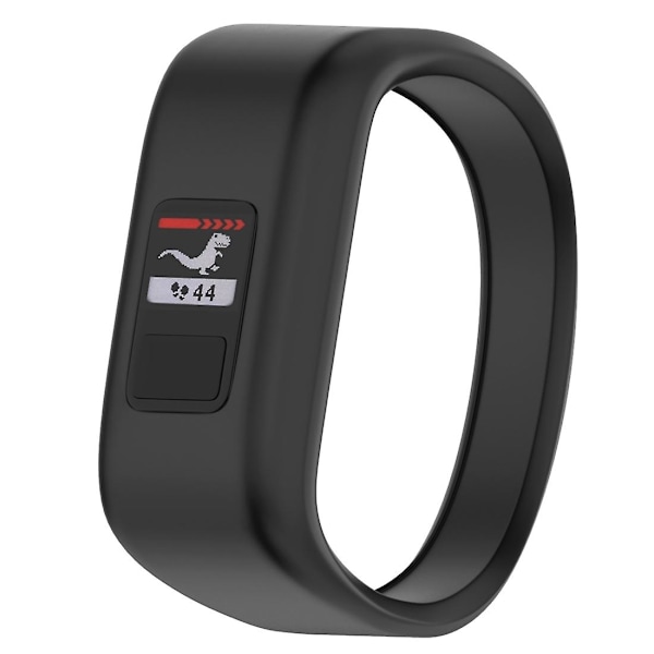Sort Sort Silikonearmbånd kompatibelt med Garmin Vivofit Jr, Størrelse: Lille