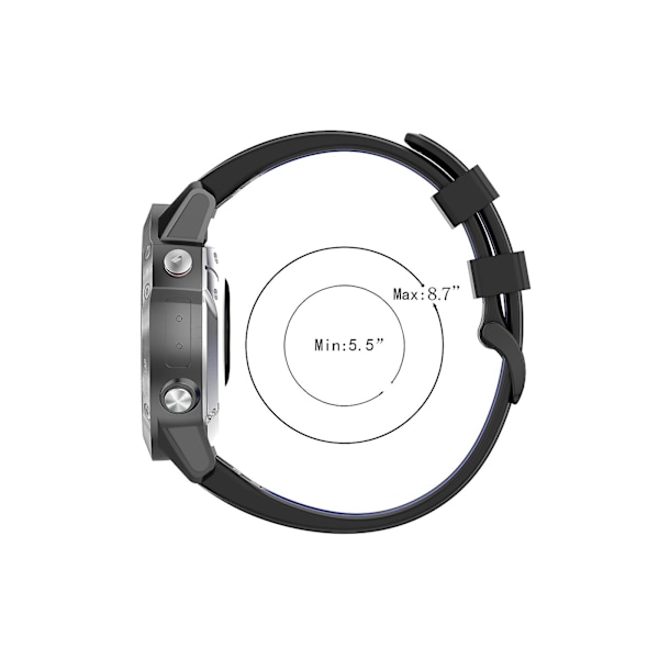 Rød Sort Rød Sort 22mm Tofarvet Silikone Urrem kompatibel med Garmin Fenix 7 / Epix