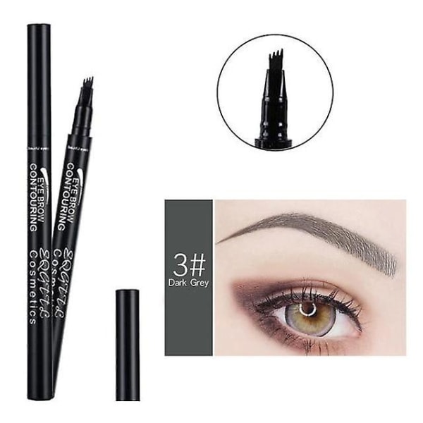 4 Head Makeup Eyebrow Enhancers - High-end Automatisk matt ögonbrynspenna Gray