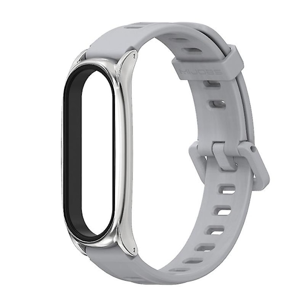 Harmaa Hopea Harmaa Hopea yhteensopiva Xiaomi Mi Band 6/5/4/3 Silikonirannekkeen ja Kotelon kanssa