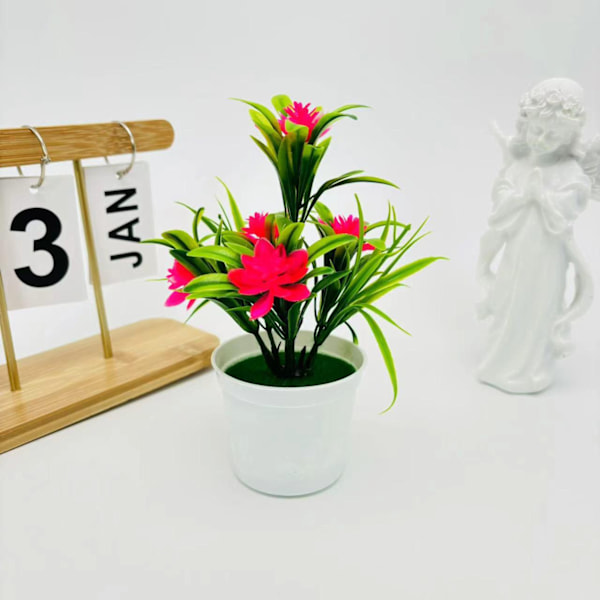 Konstgjorda Lotusblad: Set med 5 Små Krukväxter Bonsai för Utomhus- eller Inomhusdekoration – Perfekt för Yellow Height 18CM*Width 11CM