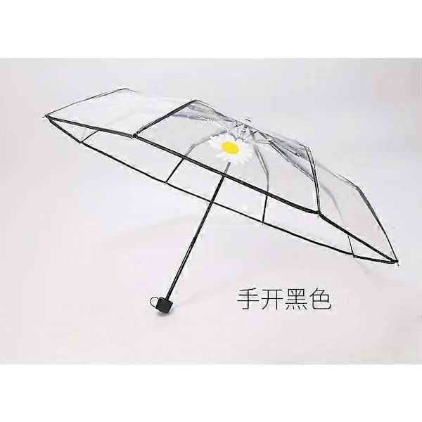 Transparent Automatisk Paraply Dame Paraply Foldbar Parasol Til Regn Og Sol Vindtæt Dame Regn Paraplyer manual black