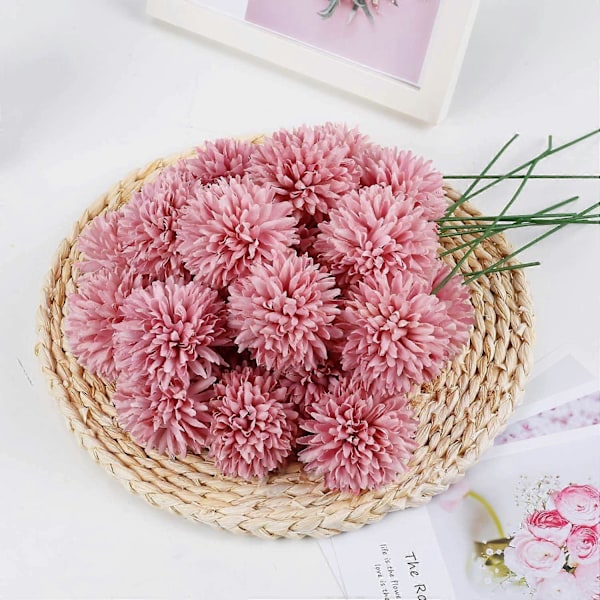 10 stk. Silkekrysantemum Ball Buketter Hortensia for Bryllup Pink