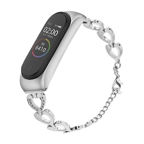 Kompatibel med Xiaomi Mi Band 3 / 4 urrem, Farve: sølv