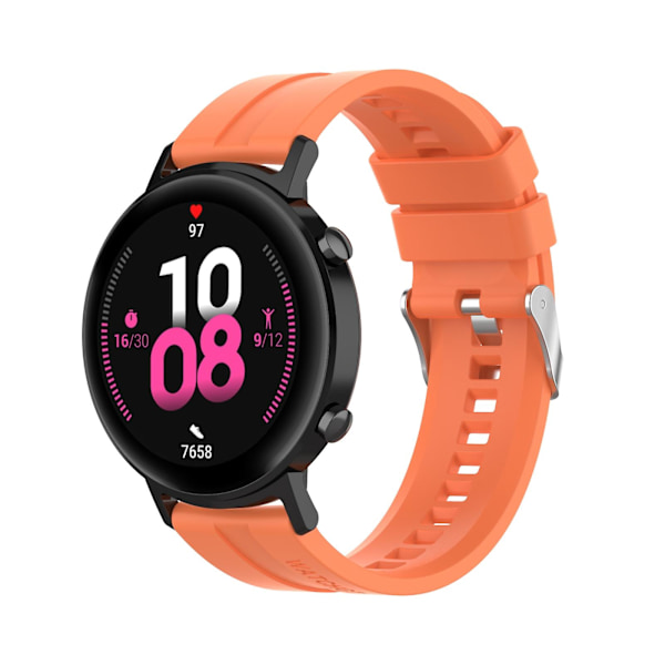 Eloisa oranssi Huawei Watch Gt 2 42mm -kellon kanssa yhteensopiva kellonranneke hopeisella soljella