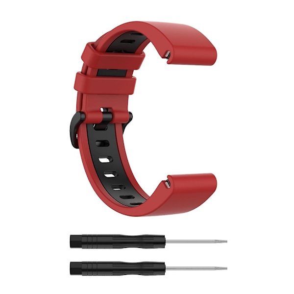 Rød Svart Rød Svart kompatibel med Garmin Fenix 6s reim