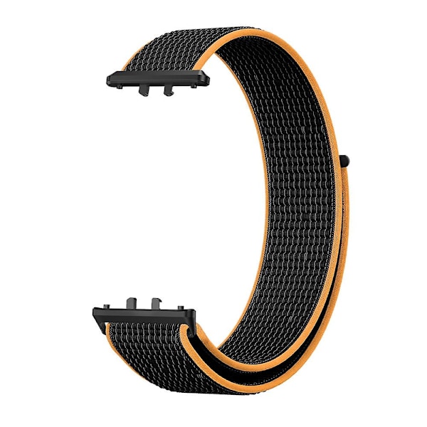 Svart Orange Svart Orange Vävd Nylon Loop Rem kompatibel med Samsung Galaxy Fit 3