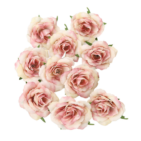 10 stk./sæt Simulationsblomsterhoved Levende Langtidsholdbar Multifunktionel Kunstige Roseblomsterhoveder til Bryllup Champagne