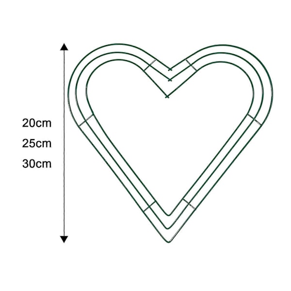 1/4 kpl Sydänseppelekehys DIY Keinotekoinen seppelerengas Häät Juhlat Syntymäpäivä Sisä- ja ulkotilojen puutarhakoriste Tarvikkeet 20cm 4pcs