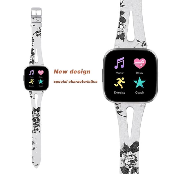 Hvit Askeblomst Hvit Askeblomst kompatibel med Fitbit Versa 2 Reim kompatibel med Fitbit Versa 2
