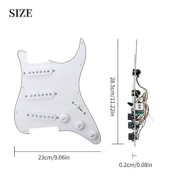 Single-Coil Pickup Formonteret Pickguard Elektrisk Guitar Slagplade White