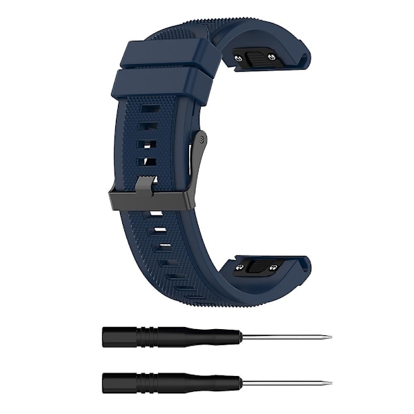 Mörkblå Mörkblå kompatibel med Garmin Fenix 5x (26mm) Silikonarmband