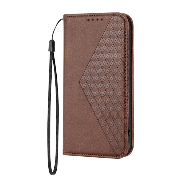 Etui til iPhone 14 PLUS Brun Diamant armbånd