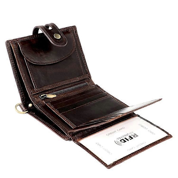 RFID Tyverisikret Første Lag Koskind Multi-kort Herre Wallet