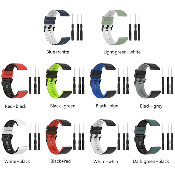 Sort rød Sort rød 22mm Urrem kompatibel med Garmin Instinct