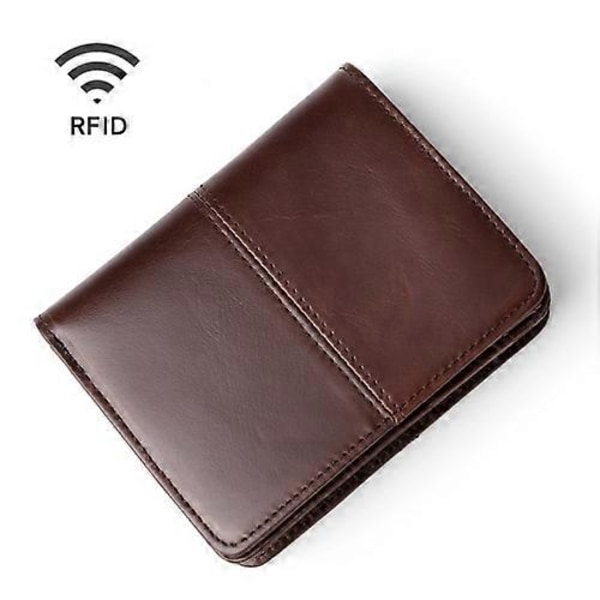 TP-195 Oljeskinns Läder Multifunktionell Myntväska RFID Läderplånbok