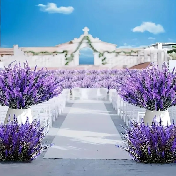 5 stk. Kunstig Lavendel Falsk Blomst Bryllup Romantisk Provence Indretning Nordisk Stil Vase Opbevaring Hjem Matches the image 38cm 5PCs