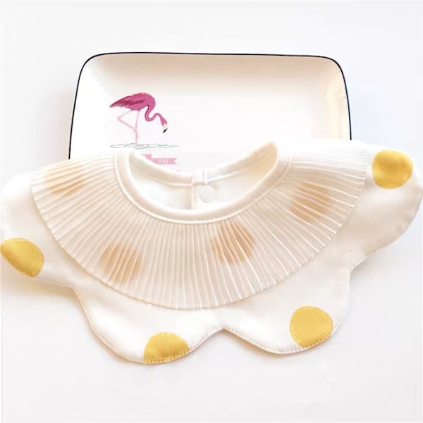 Naisten tekoviulus Irrotettava puolikas vauvan ruokalappu japanilainen plus-koko Yellow with polka dots