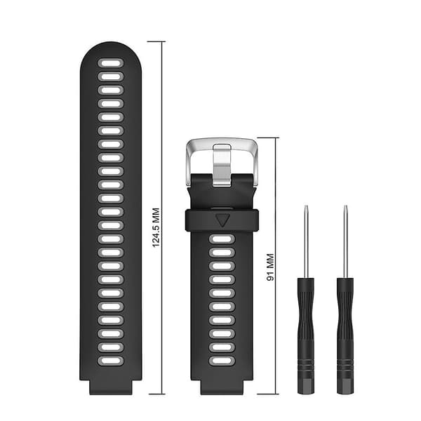 Grå Grå Silikon Armbandsur Klockarmband kompatibelt med Garmin kompatibelt med Forerunner 735xt