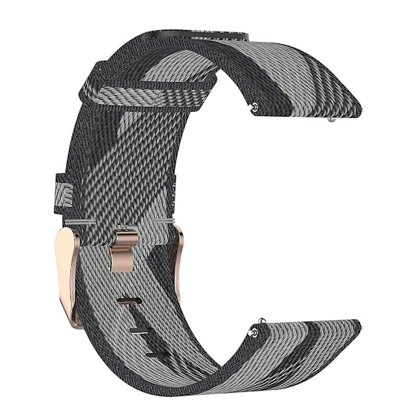 Grå Grårandig Vävd Nylon Armbandsrem kompatibel med Fitbit Versa 2, Fitbit Versa, Fitbit Versa Lite, Fitbit Blaze