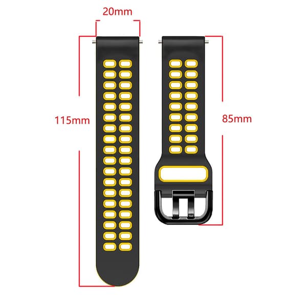 Musta Harmaa Musta Harmaa 20mm Silikonihihna, yhteensopiva Garmin Venu 2 Plus -kellon kanssa