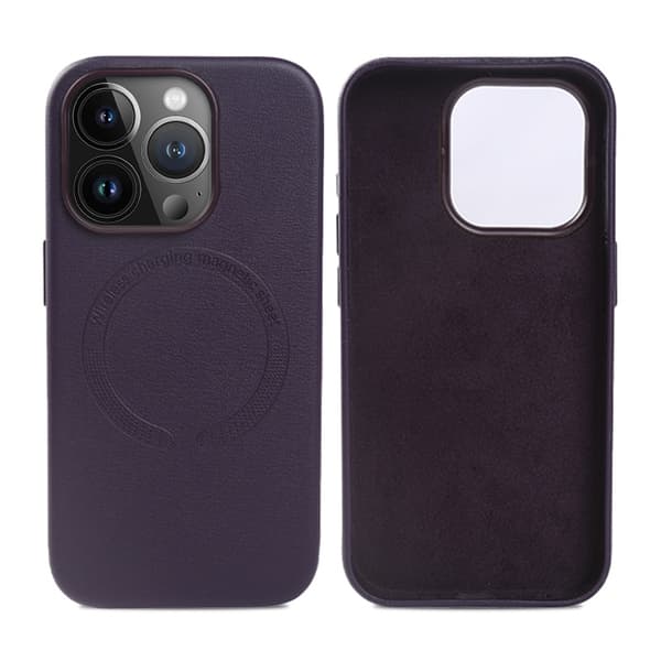 Fodral för iPhone 13PU magnetisk Lila Full-Body Magnetiskt läder