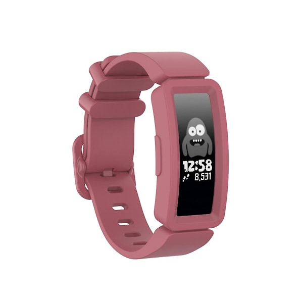 Punainen Punainen yhteensopiva Fitbit Inspire Hr / Ace 2 silikoni älykellon rannekkeen kanssa (valkoinen)