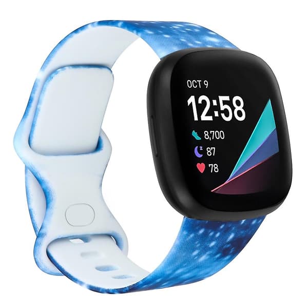 D D kompatibel med Fitbit Versa 3 Printet Urrem, Størrelse: l