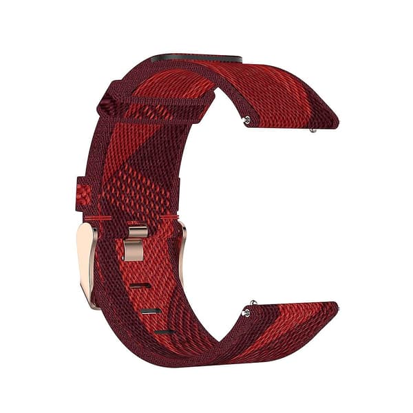 Rød Rødstripet Vevd Nylon Armbåndsrem kompatibel med Fitbit Versa 2, Fitbit Versa, Fitbit Versa Lite, Fitbit Blaze