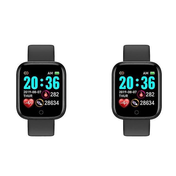 Unisex Smart Watch Bluetooth blodtrycksmätare för Ios roid 2 Black