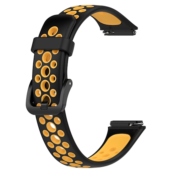 Sort Gul Sort Gul Åndbar Silikone Urrem kompatibel med Huawei Band 7 / 7 Nfc