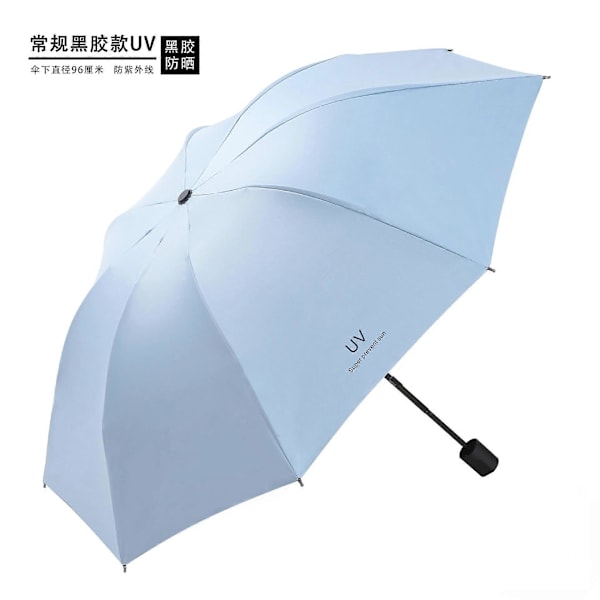 Moderigtig Bærbar Foldbar Automatisk Paraply Anti UV Regn Sol Paraply Vindtæt Kvinder Mænd Børn Parasol Paraply hand movement blue
