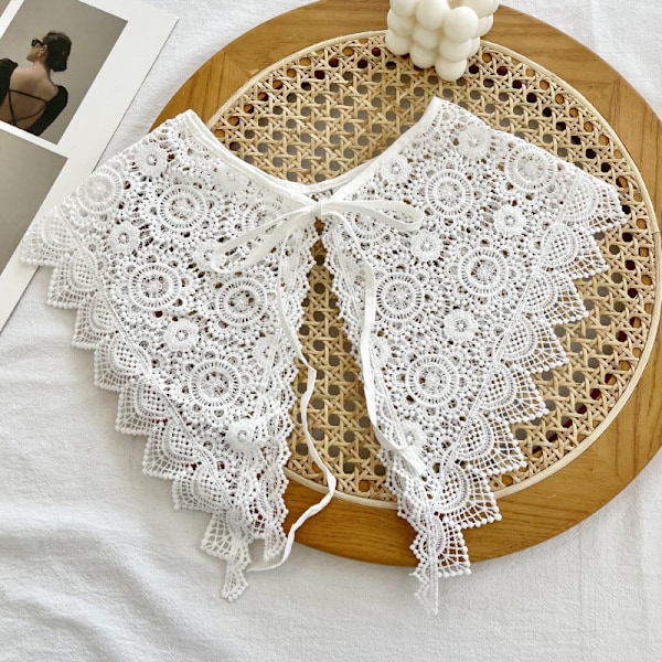 Dame falsk krage Avtakbar halv Avtakbar 'S Allsidig Sharp angle SUNFLOWER-White