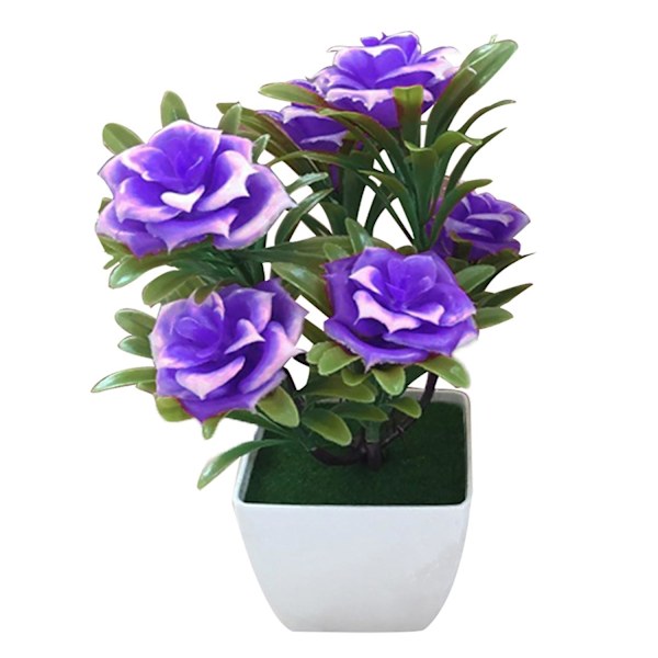 1 stk. Kunstig potteplante Bonsai Performance Scene Hage Hjemmefest Dekor Purple