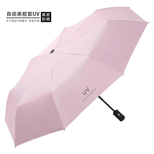 Moderigtig Bærbar Foldbar Automatisk Paraply Anti UV Regn Sol Paraply Vindtæt Kvinder Mænd Børn Parasol Paraply automatic pink