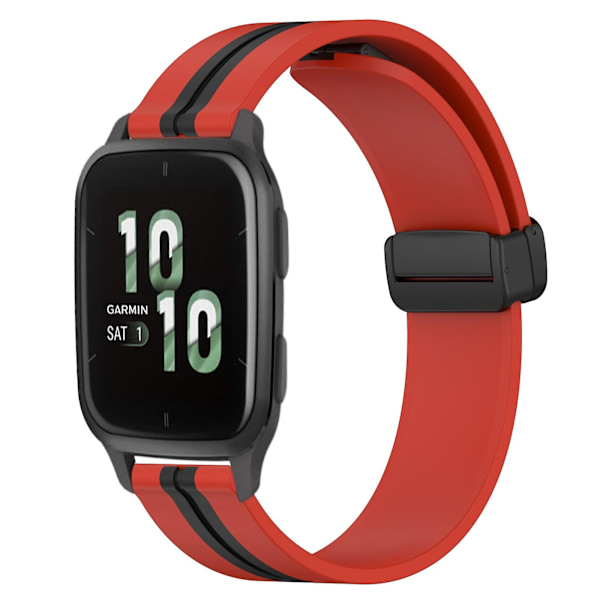 Rød Sort Rød Sort Silikone Urrem kompatibel med Garmin kompatibel med erunner Sq2