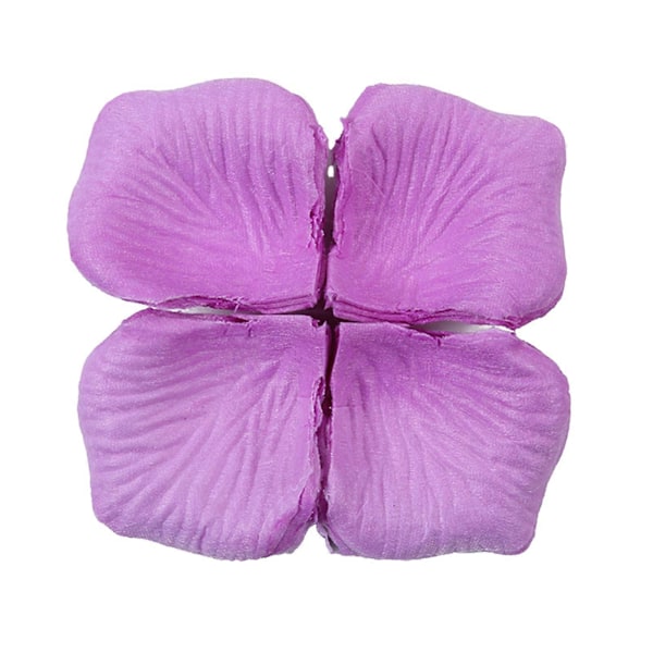 1200 stk/12 poser Attraktive Kunstige Roseblader Bred Anvendelse Ikke-vevd Stoff Realistiske DIY Falske Blomsterblader til Bryllup Light Purple