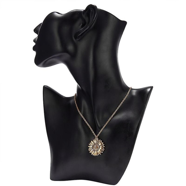 Kvinnors mode smycken brev graverad öppen medaljon solros design hänge necklaces