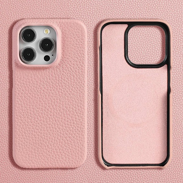 Etui til iPhone 16pro rosa magnetisk lær