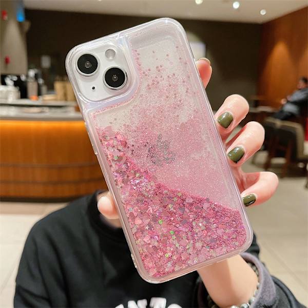 Etui til iPhone 14 Pro Max Glitter Silikon Rosa Noz28016