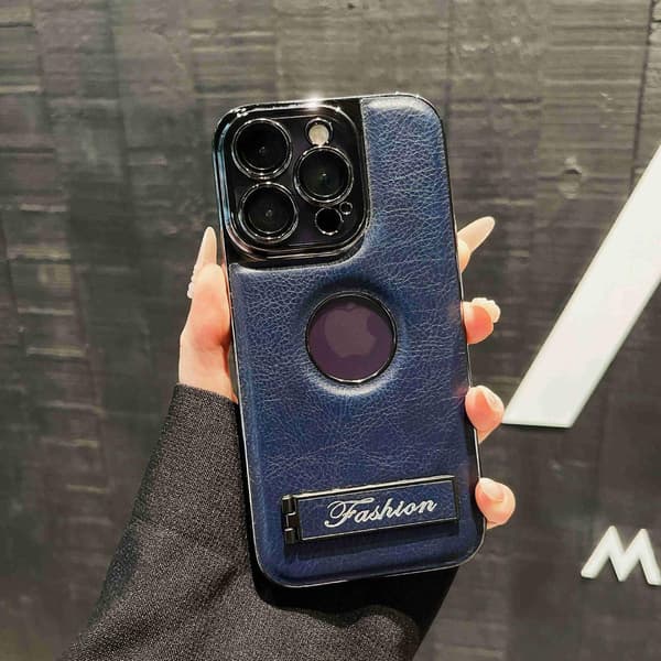 Fodral för iPhone 15 Navy Full-Body affärsställ läder