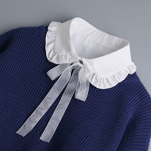 Dame falsk krage Avtakbar halv Hvit Stilig Allsidig Round neck