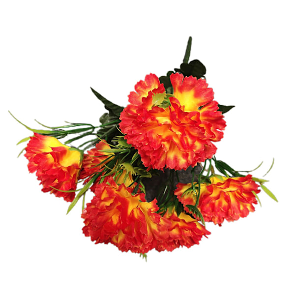 1 stk. Simulation Nellike Realistisk Udseende Livligt Farvet 6 Hoveder DIY Håndlavede Nelliker Kunstig Blomst til Mors Dag