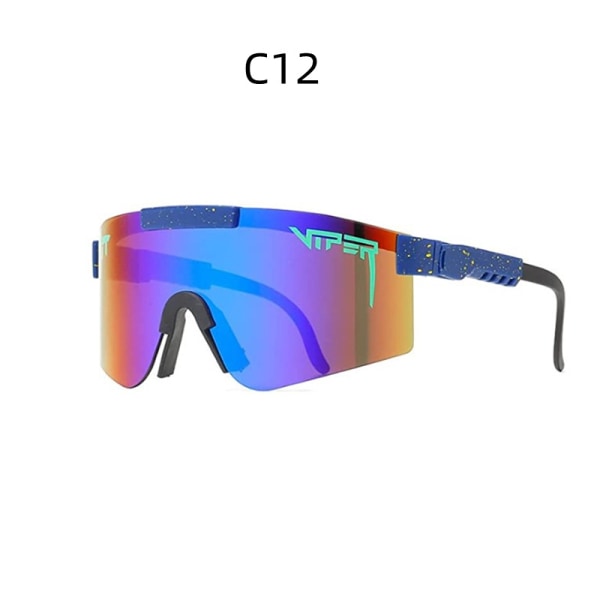 Cykelsolglasögon Färgglada solskydd galvanisering Real Film Polarized Solglasögon Sportglasögon C12